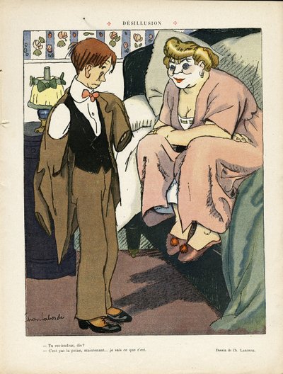 Le Lire』11月30日号に掲載されたChas-Laborde（1886-1941）のイラスト - Desillusion - Prostitution 作： Charles Laborde