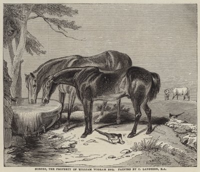 ウィリアム・ウィグラムの所有する馬、エスクァイア 作： Charles Landseer