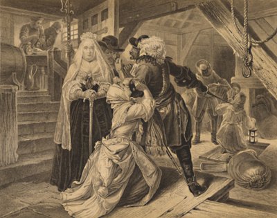 1685年、セッジムーアの戦いから逃亡者を保護したアリスライルの逮捕、1685年、1886年 作： Charles Lawrie
