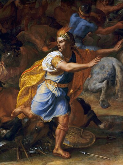 怯えた男。アルベルスの戦い（antiquite）」の詳細。シャルル・ルブラン（ル・ブラン）（1619-1690）の絵 作： Charles Le Brun