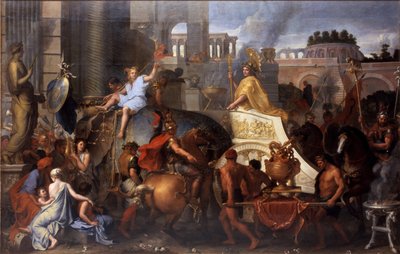 アレクサンダーがバビロンに入るアレクサンダー大王の勝利 作： Charles Le Brun