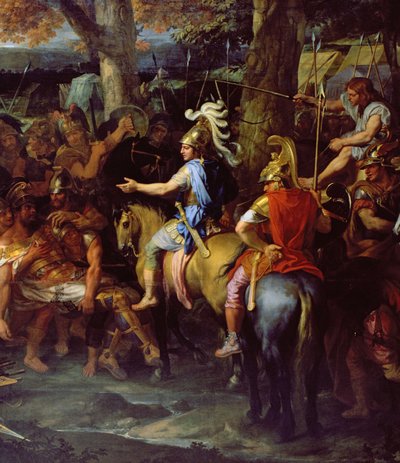 ヒュダスペスの戦いでのアレクサンダーとポロス、1673年頃（キャンバスに油彩）（90063の詳細） 作： Charles Le Brun