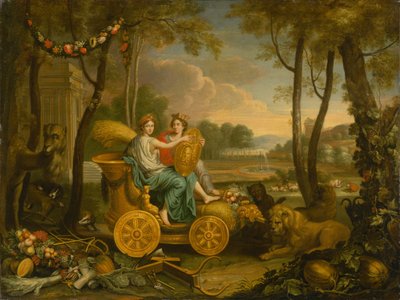 4つの要素の寓話：地球。ルイ14世のタペストリーのデザインc。 1680 作： Charles Le Brun