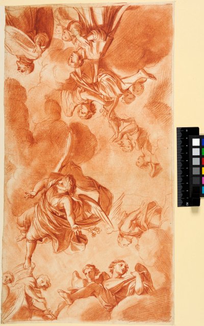 Deckengestaltung mit Engeln und Anbetern. Für die Chapelle du Séminaire in Saint-Sulpice, Paris 作： チャールズ・ル・ブラン