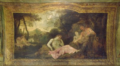 オテルラリビエールの天井（プシュケの眠りの詳細）、1653年 作： Charles Le Brun