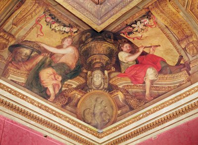 オテルドゥラベドゥラリビエールの天井：ウラニアとエウテルペ、1653年 作： Charles Le Brun