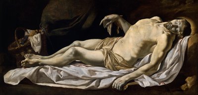 シャルル・ル・ブラン（1619-1690）作「シーツをかけられたキリスト」 油彩・キャンバス 76x162 cm 作： Charles Le Brun