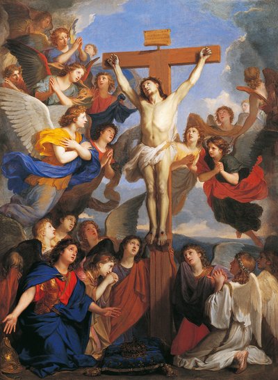 シャルル・ル・ブラン（1619-1690）作「天使のいる十字架」1660年頃 作： Charles Le Brun