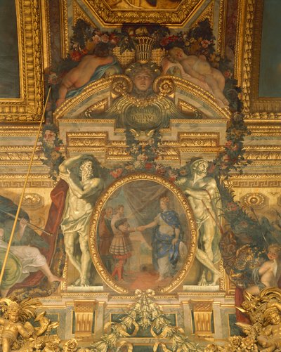 シャルル・ル・ブラン(1619-1690)による鏡の回廊の装飾の詳細(世界遺産) 作： Charles Le Brun