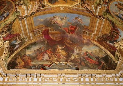 オランダは平和を受け入れ、1678年に神聖ローマ帝国とスペインから分離しました。Galeriedes Glacesの天井画 作： Charles Le Brun