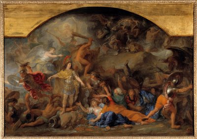 オランダ戦争（1672-1679）。"1674年に2回目の征服をしたフランシュ・コンテ" シャルル・ルブラン（Le Brun）（1619-1690）の絵画 17世紀 Sun.0,93x1,4 m 作： Charles Le Brun