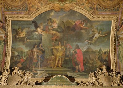 ルイ14世（1638〜1715）は、1672年にオランダ最強の地位の4つを同時に攻撃するよう命じ、Galerie des Glacesの天井画 作： Charles Le Brun