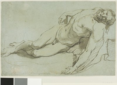 死んだキリスト（レクト）、子供の頭（裏面） 作： Charles Le Brun