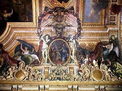 1663年のスイスとの同盟関係の更新、Galerie des Glacesの天井画 作： Charles Le Brun