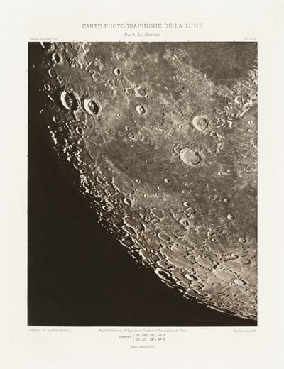 月の写真チャート、プレートXI.A（月の写真チャート、プレートXI.A）、8月26日 作： シャルル・ル・モルヴァン