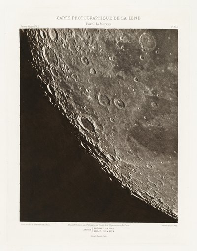 10月11日、Carte photograph de la lune, planche XII.A（月の写真チャート、プレートXII.A 作： シャルル・ル・モルヴァン