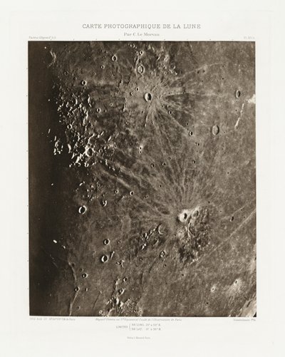 月の写真チャート、プレートXIV.A（月の写真チャート、プレートXIV.A）、8月27日 作： シャルル・ル・モルヴァン