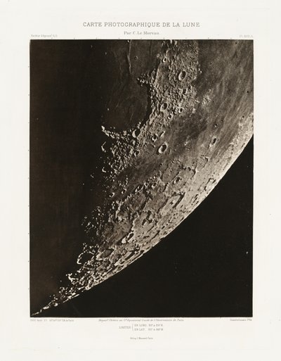 月の写真チャート、プレートXVII.A（月の写真チャート、プレートXVII.A）、8月27日 作： シャルル・ル・モルヴァン