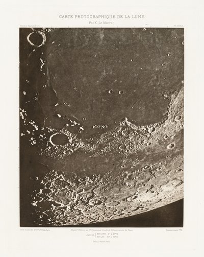 月の写真チャート、プレートXVIII.A（月の写真チャート、プレートXVIII.A）、10月20日 作： シャルル・ル・モルヴァン