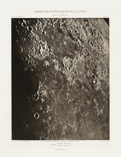 月の写真図、XX.A版（Carte photograph de la lune, planche XX.A）、8月27日 作： シャルル・ル・モルヴァン