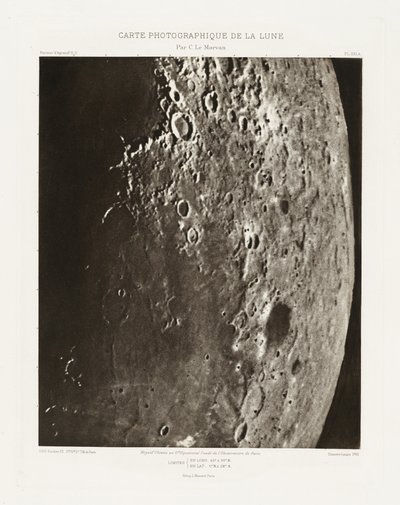 月の写真チャート、プレートXXI.A（月の写真チャート、プレートXXI.A）、10月23日 作： シャルル・ル・モルヴァン