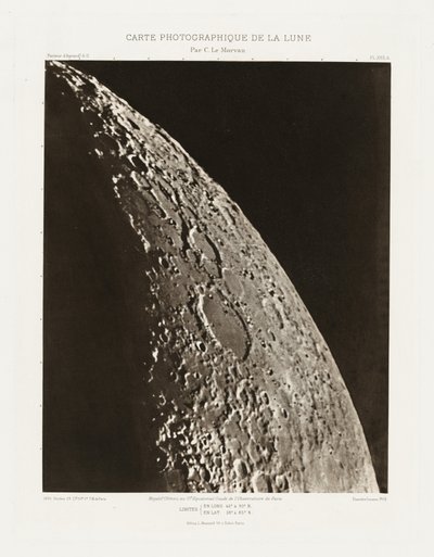 月の写真チャート、プレートXXII.A（月の写真チャート、プレートXXII.A）、10月23日 作： シャルル・ル・モルヴァン