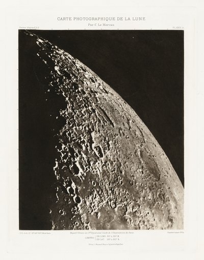 月の写真チャート、プレートXXIII.A（月の写真チャート、プレートXXIII.A）、8月27日 作： シャルル・ル・モルヴァン