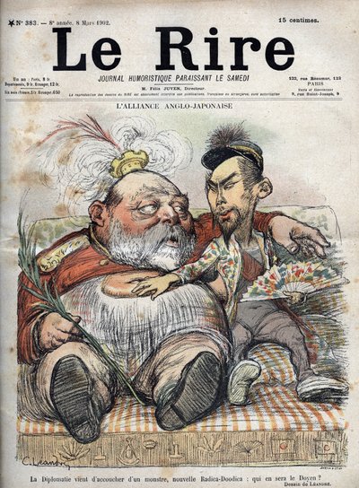 日英同盟（ジャパニーズ・アングロ1902） 外交はモンスターを生んだばかり、新しいラディカ＝ドゥーディカ：誰がディーンになるのか？- エドワード7世 - CARICATURE 1902 by Charles LEANDRE (1862-1934) for The Laughter 作： Charles Leandre