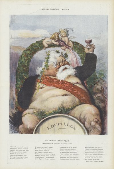 アルマンファリエール、ワインメーカー。ル・リールのイラスト 作： Charles Leandre