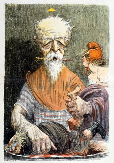 アンリ・ブリッソンを描いた風刺画（エングレービング 作： Charles Leandre