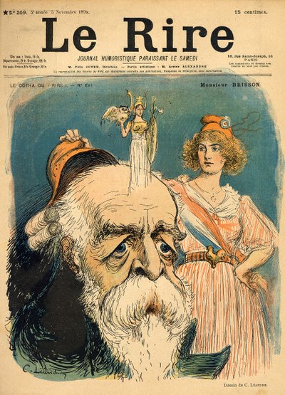 アンリブリッソンの似顔絵、「ルリール」の表紙、1898年11月5日 作： Charles Leandre