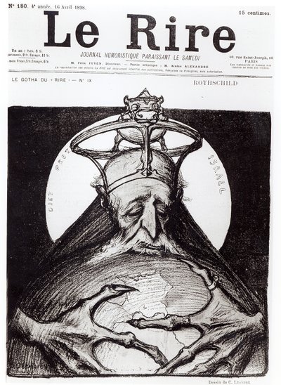 1898年4月16日「ル・リール」の家族ロスチャイルドの風刺画 作： Charles Leandre