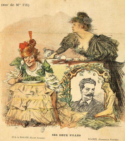ギー・ド・モーパッサンの小説「マドモアゼル・フィフィ」の200回目の複製用漫画。 作： Charles Leandre