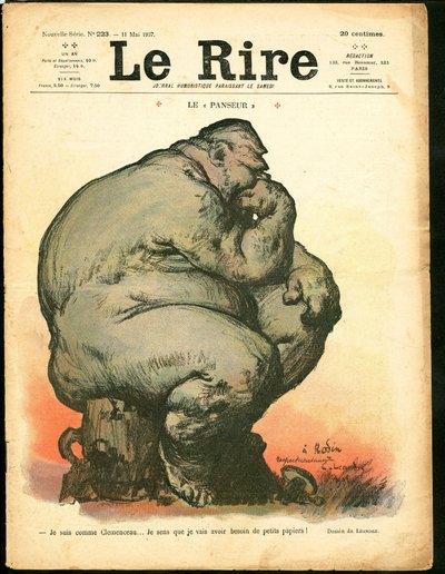 Le Lire "の表紙、カラーで描かれた風刺画 作： Charles Leandre
