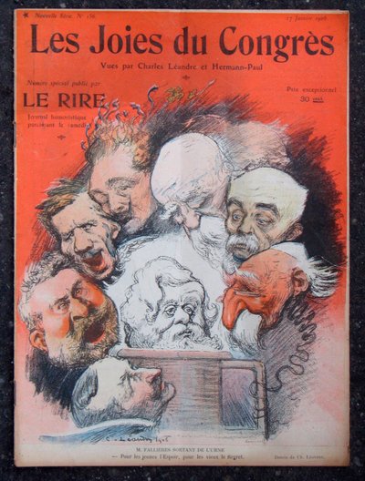 Le Lire "の表紙、カラフルな風刺画 作： Charles Leandre