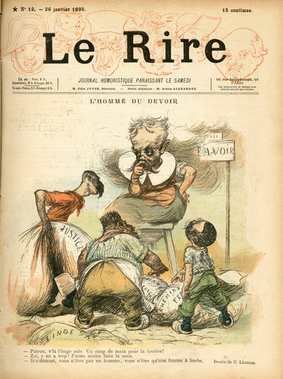 Le Lire "の表紙、カラフルな風刺画 作： Charles Leandre