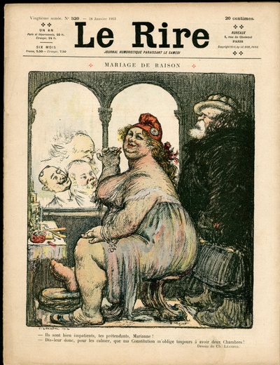 The Laughs "の表紙、Satirique en Couleurs 作： Charles Leandre