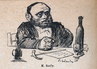 エミール・バスリー（1835-1928）、パリの副官 - ポール・ボスクの「親愛なる国民」に掲載された彫刻 - シャルル・レアンドル（1862-1934）のイラスト 1898年-。 作： Charles Leandre
