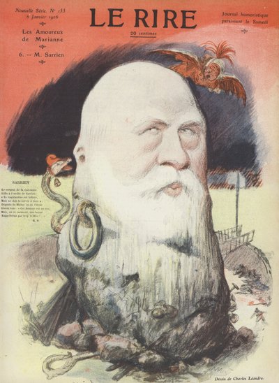 フェルディナンド・サリアン、フランスの政治家。ラ・リールのイラスト 作： Charles Leandre