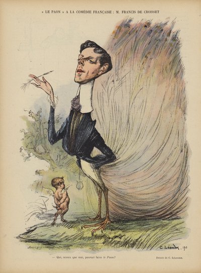 フランシス・ド・クロワセット、フランスの劇作家、小説家、脚本家。ル・リールのイラスト 作： Charles Leandre
