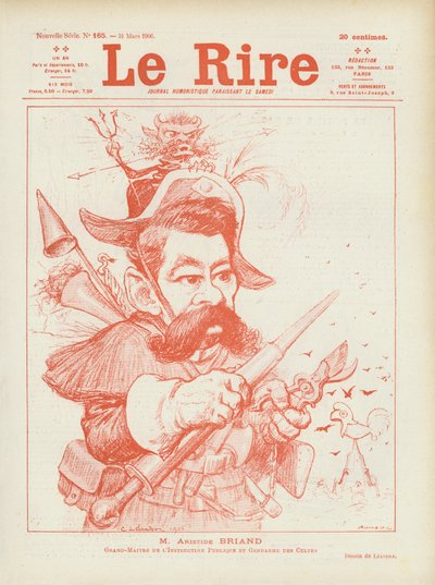 フランスの政治家アリスティドブリアン。ル・リールのイラスト 作： Charles Leandre