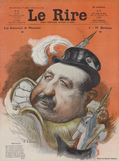 アンリモーリスベルトー、フランス国防大臣。ル・リールのイラスト 作： Charles Leandre