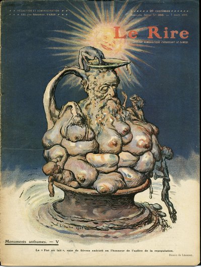 シャルル・ルアンドル（1862-1934）による「Le Lire」誌の表紙のイラスト（2008年03月07日） - 彫刻 彫像 マタニティ - ピオット・エドメ（1828-1909) 作： Charles Leandre