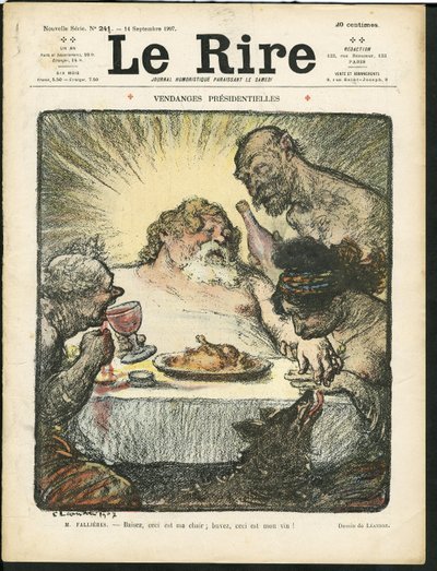 Le Rire」の表紙に描かれたシャルル・レアンドル（1862-1934）のイラスト 作： Charles Leandre