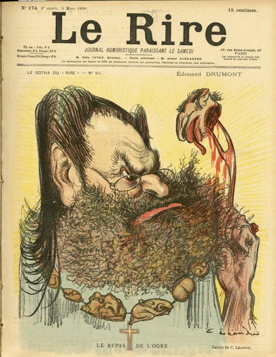 Le Rire」の表紙に描かれたシャルル・レアンドル（1862-1934）のイラスト 作： Charles Leandre
