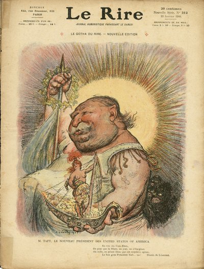 シャルル・ルアンドル（1862-1934）のイラストをLe Rire誌312号（2009年1月23日）の表紙に掲載 - アメリカ アメリカ - ウィリアム・ハワード・タフト（1857-1930）、大統領 作： Charles Leandre