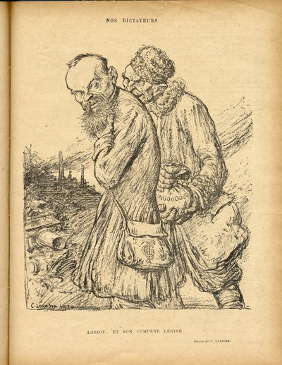 シャルル・レアンドル（1862-1934）のイラスト（Le Rire, 29/05/20） - ロリオとその同伴者レニーヌ - Uss - レニーヌ、ロリオ 作： Charles Leandre