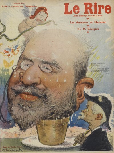 フランスの政治家、レオン・ブルジョワ。ル・リールのイラスト 作： Charles Leandre