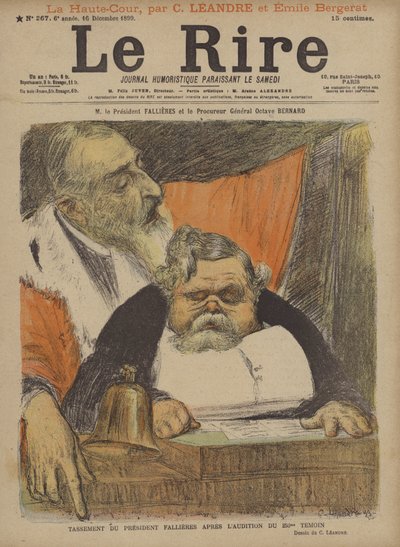 M Leファリエール大統領とLe Procureur General Octave Bernard、Le Rireのイラスト 作： Charles Leandre