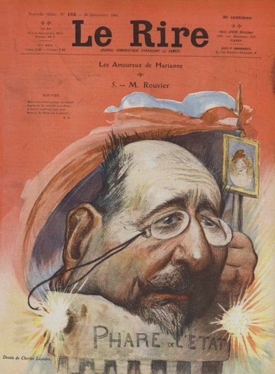 モーリス・ルーヴィエ、フランスの政治家。ラ・リールのイラスト 作： Charles Leandre